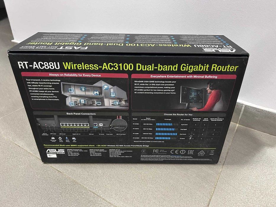 Router Gaming ASUS RT-AC88U AC3100 – ca nou, complet, cutie originală
