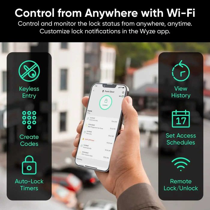 Wyze  Yala Smart Fingerprint Door Lock with Wi-Fi / Alexa / Google home / Apple Home / Cell Phone