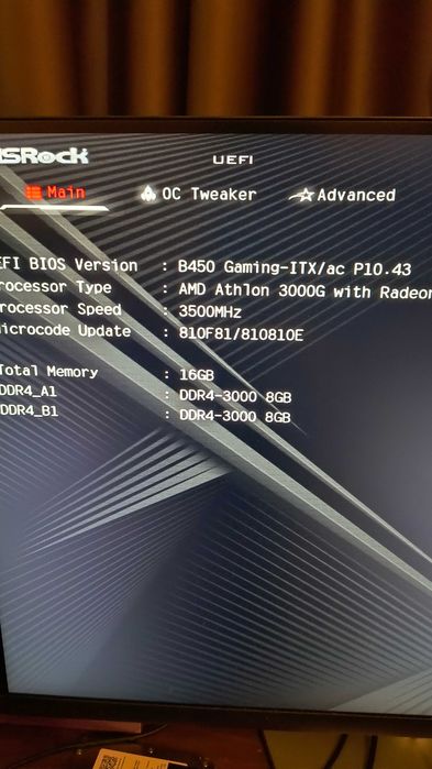 Mini-itx NAS 12TB(3x4TB Seagate Barracuda) Athlon 3000G 16GB ddr4