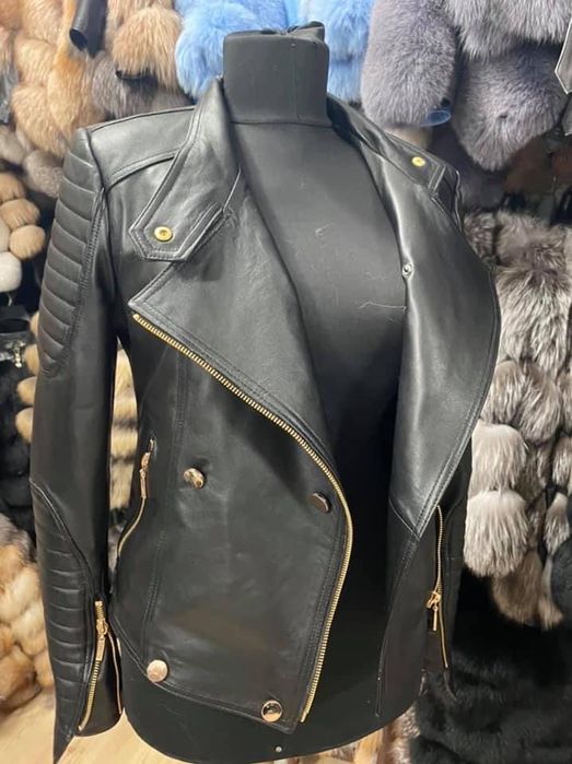 Geaca piele naturala cu blana naturala