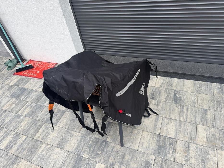 Husa moto originala de picioare TERMOSCUD® cu blăniță scuter, motocicleta (ca nouă)