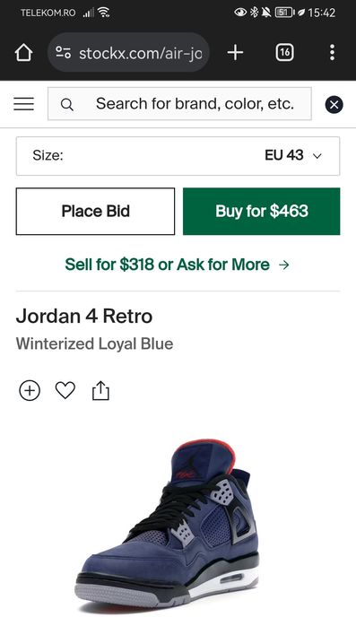 Air Jordan 4 Winter Loyal Blue US 9.5