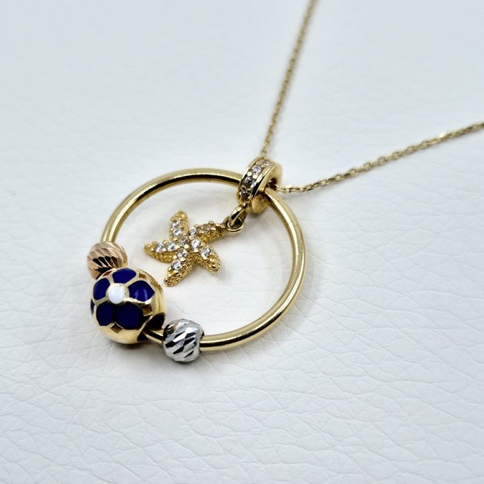 Lant cu pandantiv din aur de 14k, 3.48g | GlobalCash.ro #MI97853