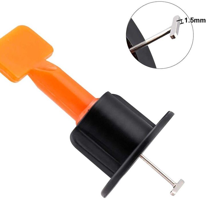 Set 50 tije 1 și 1.5 mm interschimbabile/refolosibile nivelare gresie