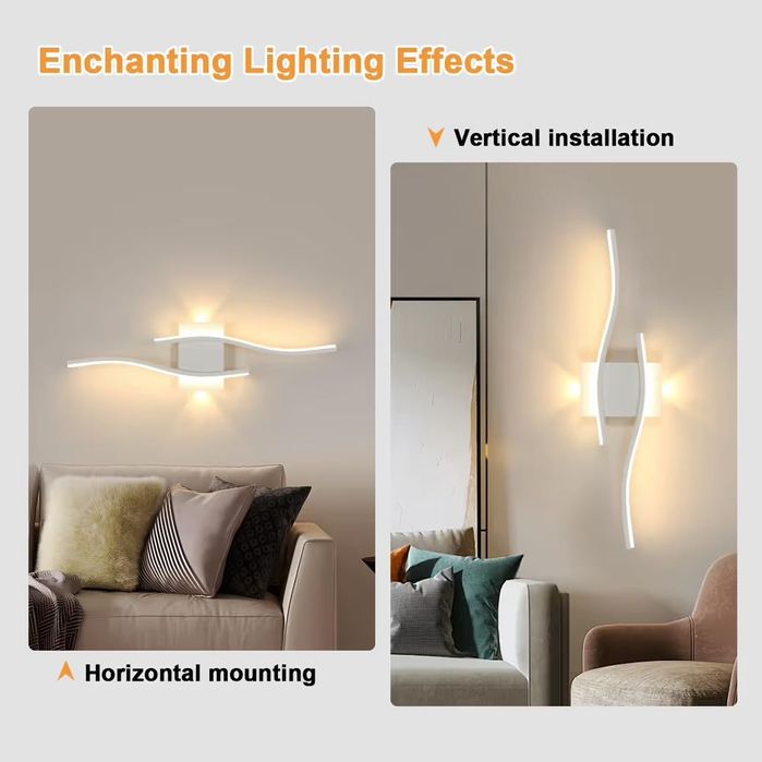 LED стенна лампа 60 см 20W 2250LM – бяла (wall light)