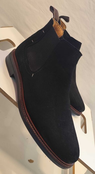 Ghete chelsea 41 plain toe Salamander piele naturala moale negru