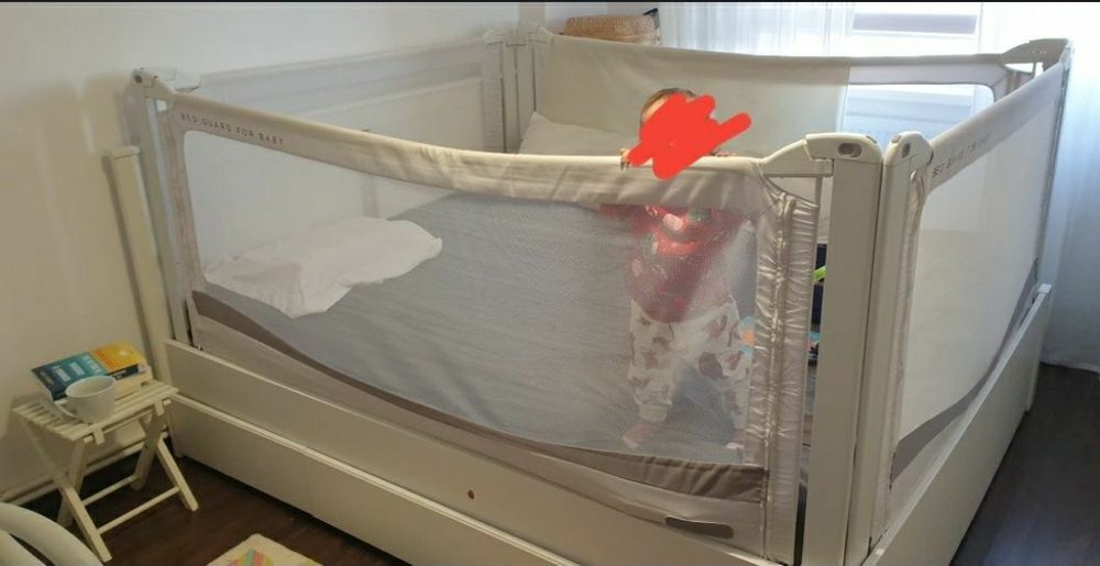 4 bariere de pat XXL premium 160/200 cm– Bed Guard pentru bebeluși