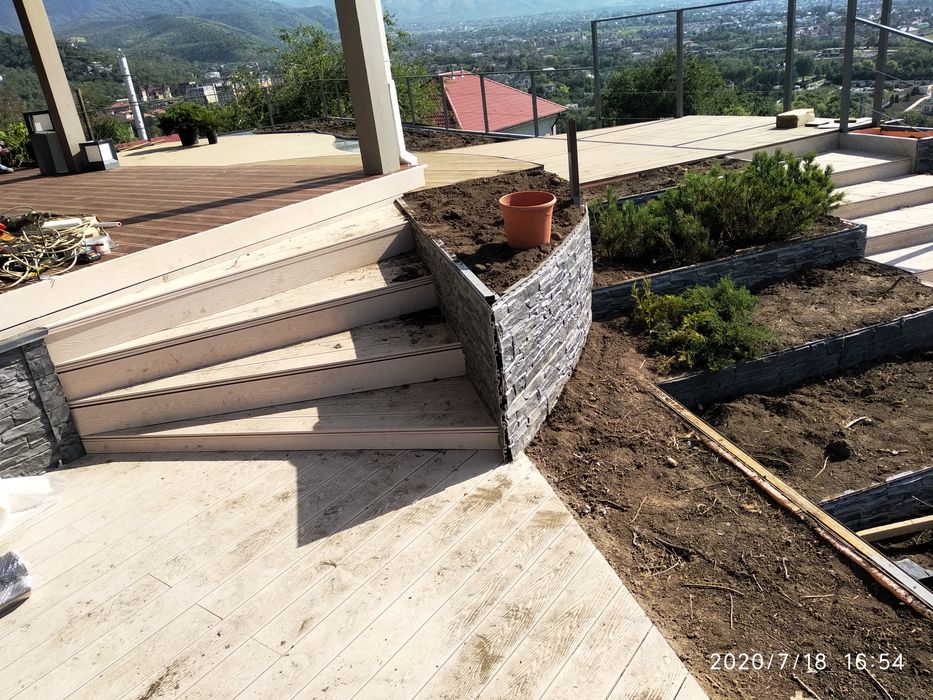 Монтаж ДПК террасы | Каркас + укладка