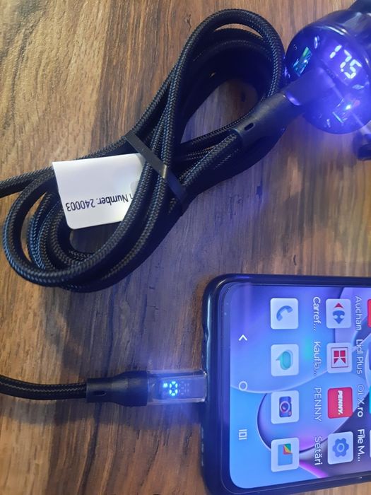 Cabluri usb -telefon ,120 w ,afișaj LCD ,2 metri ,transfer date usb C