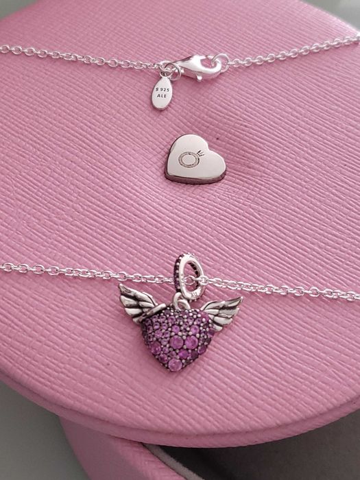 НОВО!Сребърни колиета и обеци PANDORA ALE S925 Пандора+ кутия