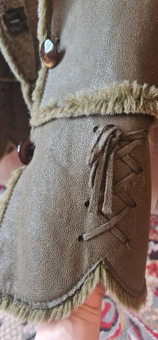 Cojoc Scurt Imblanit_Imitatie Superba Piele Intoarsa_KAKI