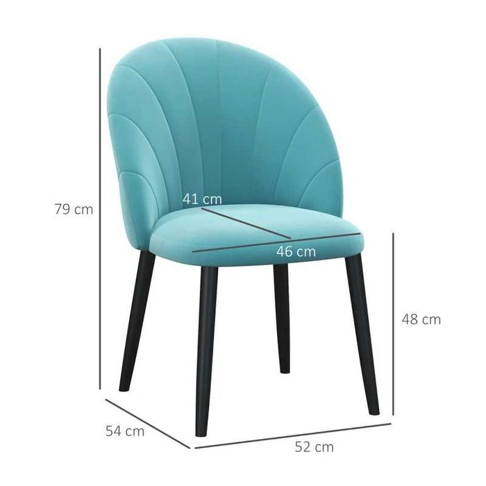 Set 2 scaune cu design nordic  , tapitate catifea , HOMCOM x2