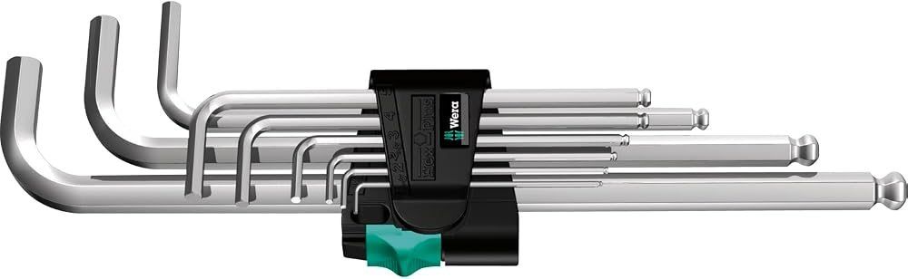 Set 9 chei imbus cotite metrice, cromate Wera 950 PKL/9 SM N