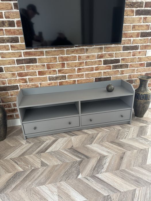 Тумба под тв Икеа HAUGA ХАУГА серый цвет