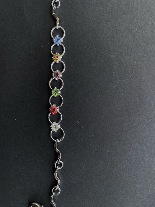 Сребърна гривна с камъни Argento