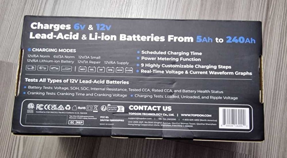 Redresor & tester acumulatori Topdon TB6000 pro
