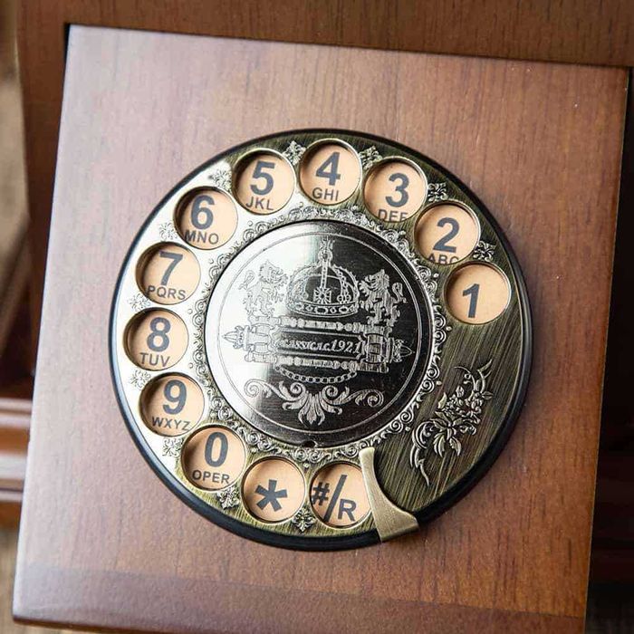 Нов Дървен Ретро Телефон с Шайба Работещ Аналогов