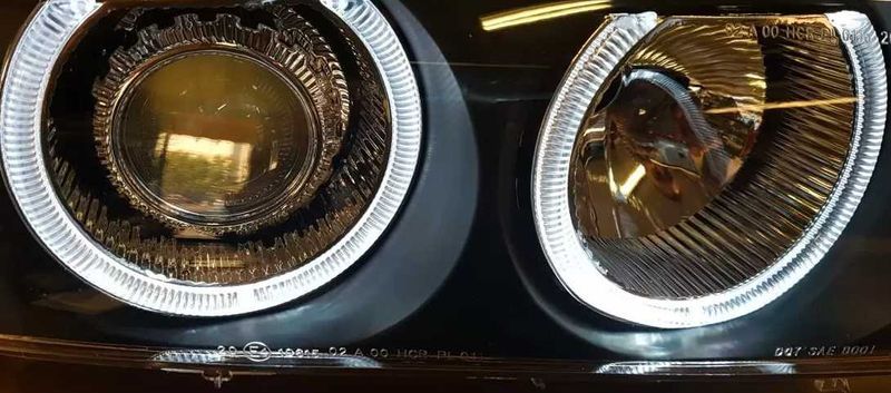 Кристални фарове Angel Eyes BMW E39 (1995-2000) - черни - 10% ОТСТЪПКА