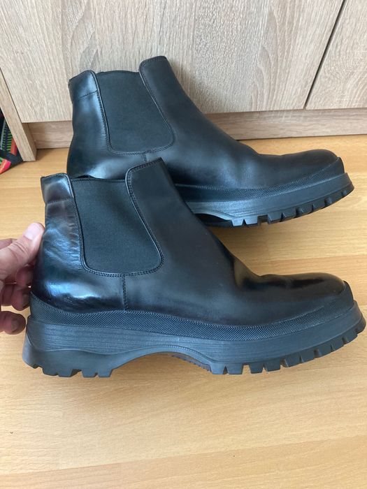 Prada Men's Black Leather Brixxen Half-Boot 4T3034