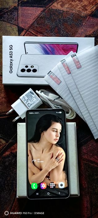 SAMSUNG GALAXY A53-Топ състояние.Стъклен кейс,3бр