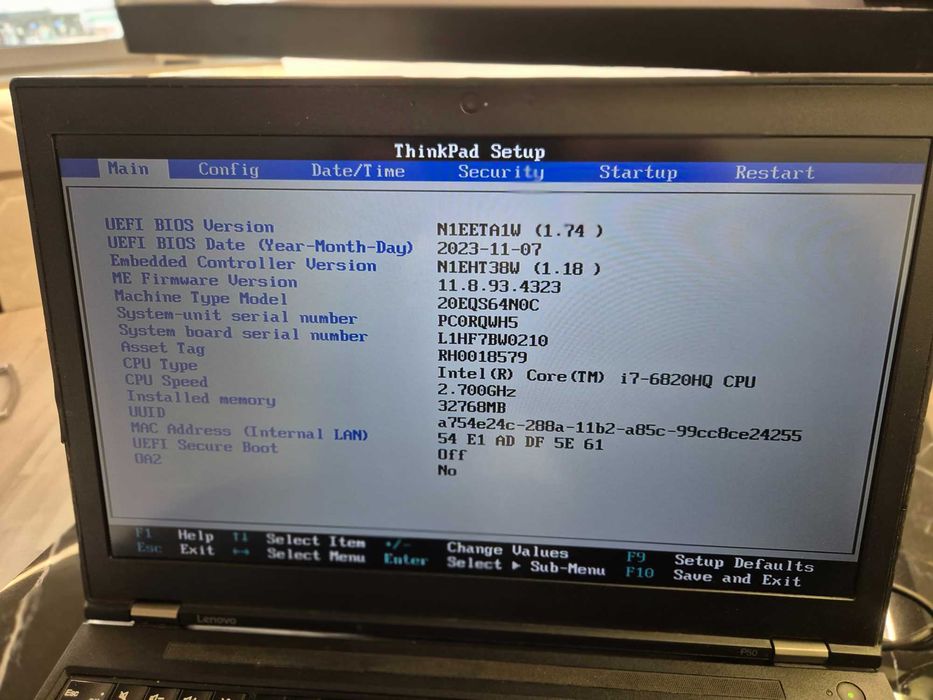 Мощен Лаптоп Lenovo ThinkPad P50-i7/ 32GB RAM/ 2 х SSD/ НОВА батерия