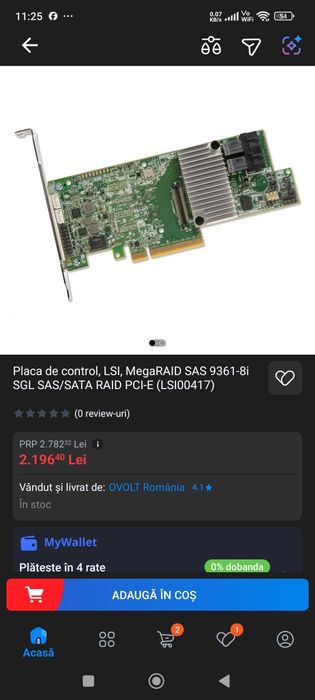 Placa de control, LSI, MegaRAID SAS 9361-8i SGL SAS/SATA RAID PCI-E