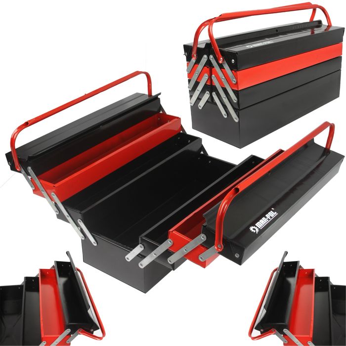 Метален куфар за инструменти със 7 отделения и дръжка Mar-Pol