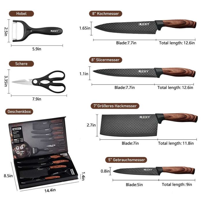 Set cutite bucatarie premium BladePRO® Chef's Edition 6 piese