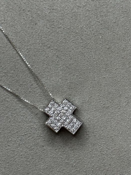 Колие бяло злато и диаманти