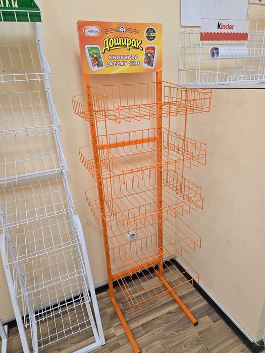 Торговая стойка с корзинами, стеллаж