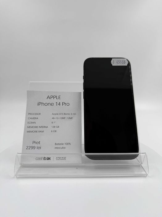 Apple iPhone 14 Pro 128 GB baterie 100%, inlocuita Garantie 24 luni CashBox