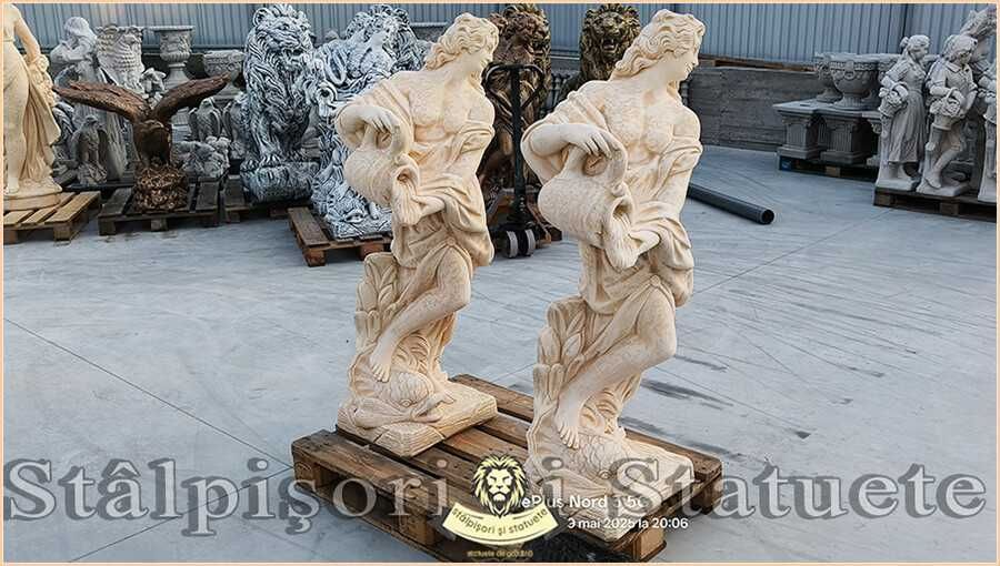 Statuetă domnița cu ulcea, galben patinat, model S16.