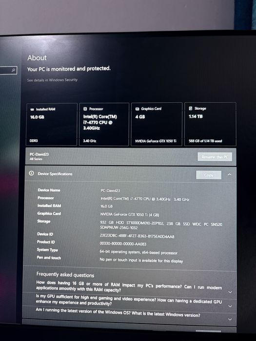 Vând urgent PC i7-4770