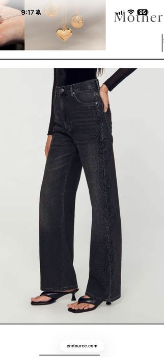 Черни дънки Sandro с камъни