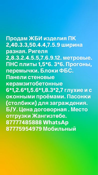 Продам ЖБИ изделия