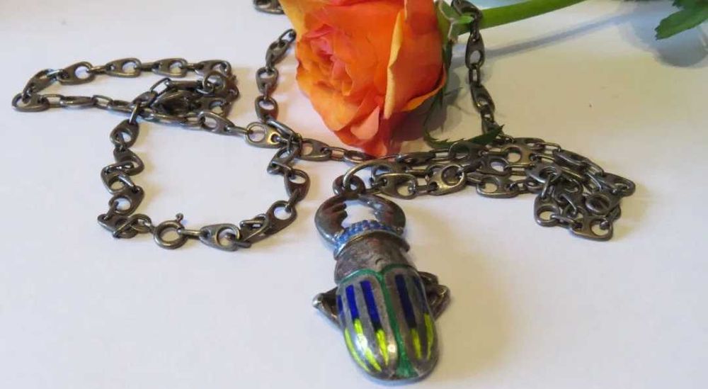 Lant si pandant Lucanus cervus argint