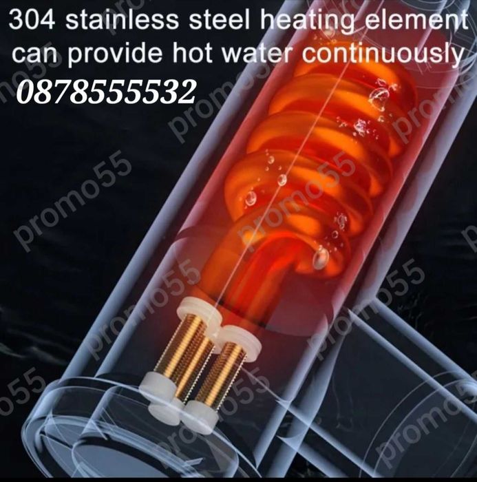 Проточен Нагревател за вода 3000W с дисплей Инокс