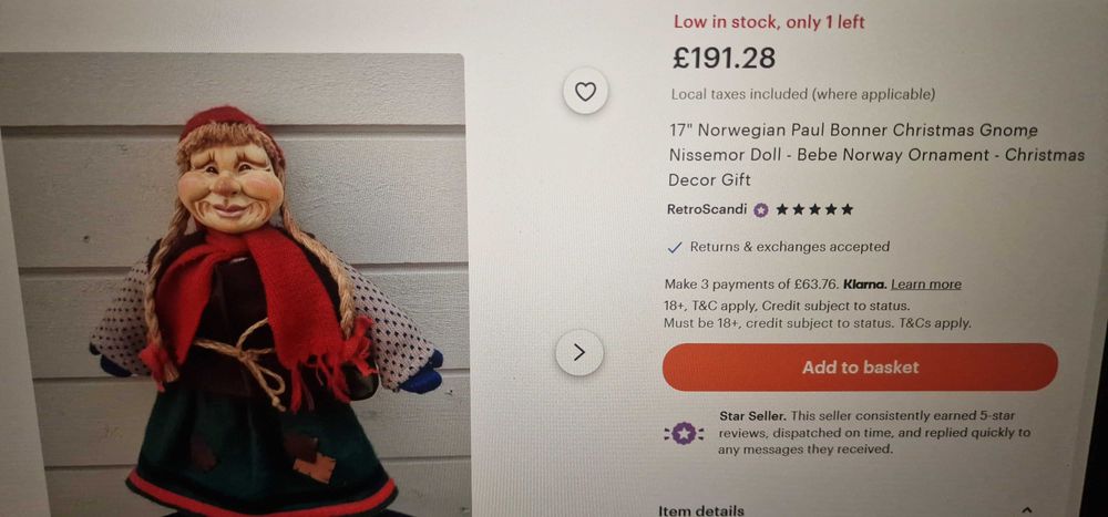 Bebe Norway Paul Bonner– Колекционерски Винтидж Коледен гном!