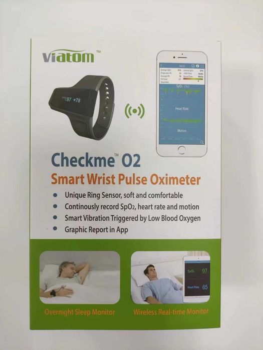 ViATOM Пулсов  оксиметър за китка с Bluetooth  аларма и  монитор