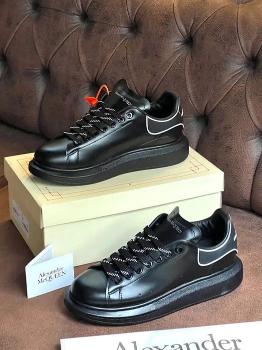 Adidasi Alexander Mcqueen negri/albi piele naturala custom