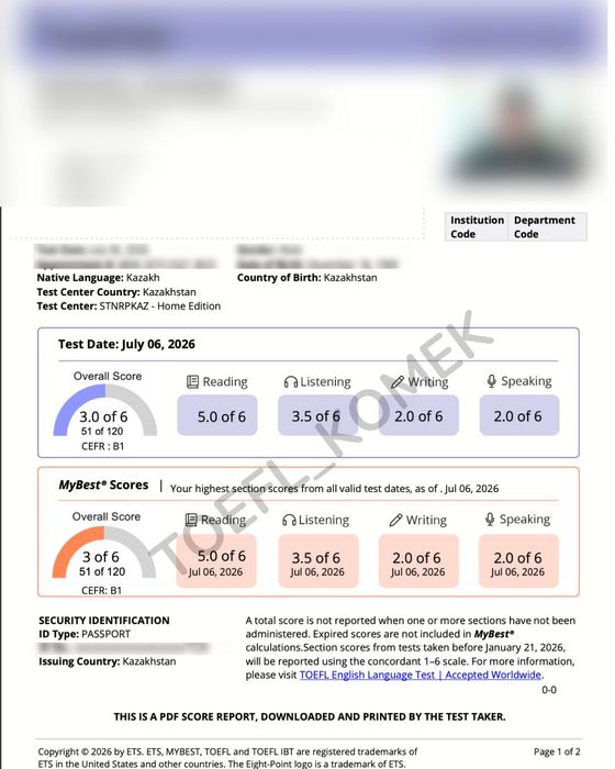 Поможем сдать TOEFL IBT на 80+ баллов