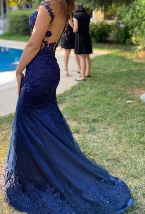 Синя Дантелена рокля