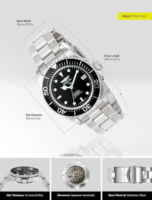 Invicta Pro Diver 40mm 8926OB automatic japonez Seiko NH35A Diver 200m