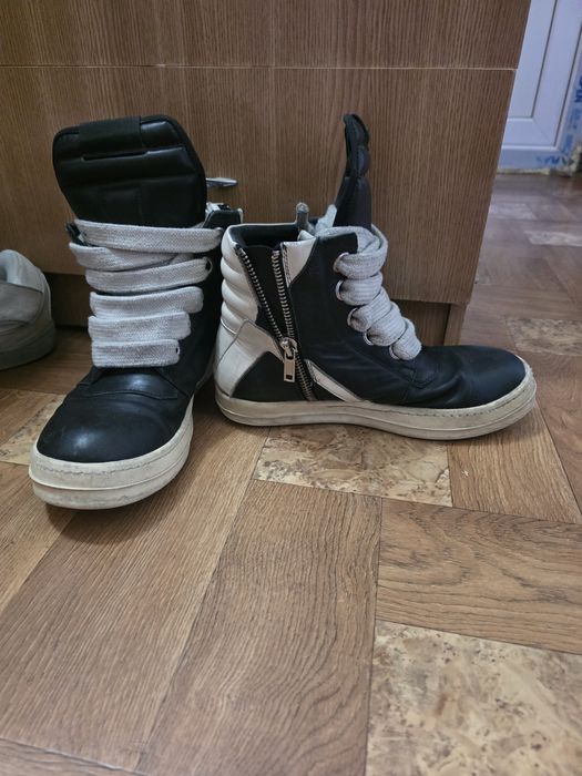 Rick Owens Geobasket Jumbo Laces High (100% Leather)