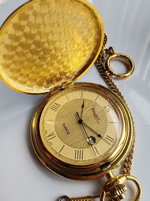 Ceas de buzunar Regent Habmann Placat cu aur Quartz 50 mm