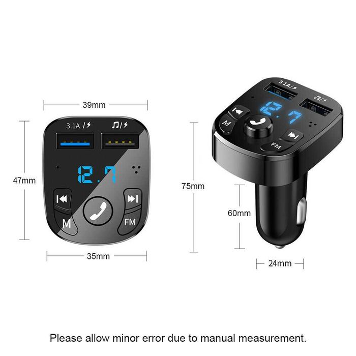 Блутут FM трансмитер  волтметър . Handsfree CAR KIT. Волтметър за кола