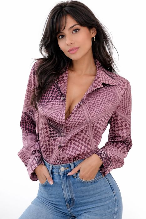 Елегантна дамска риза Conbipel – сатенен ефект, размер S/M