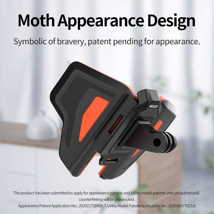 Стойка за мотоциклетна каска TELESIN с извита брадичка за GoPro Hero