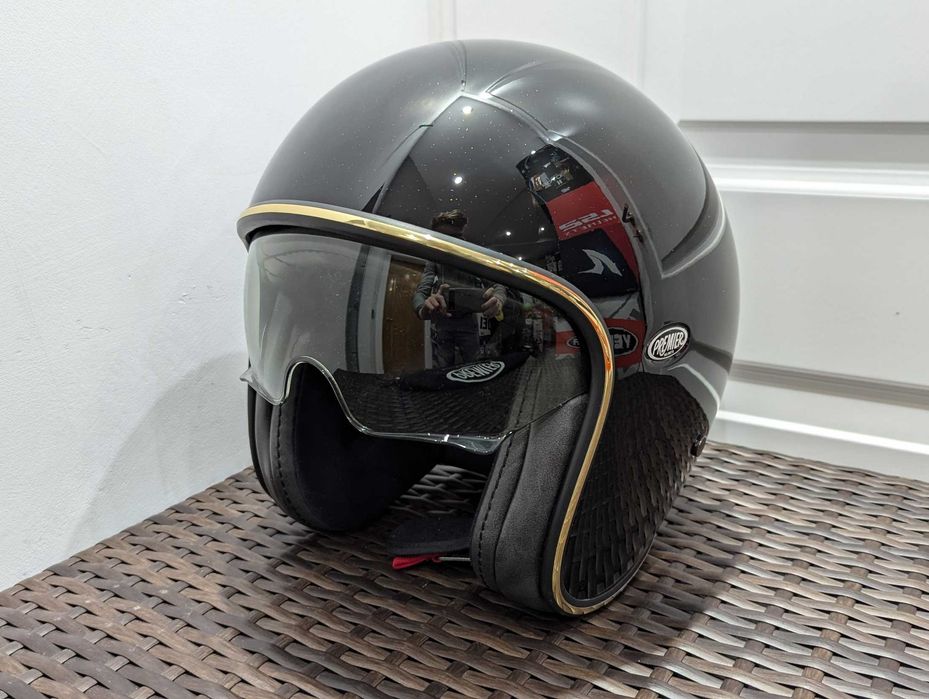 Casca moto chopper /scooter Premier Vintage U9 Glitter, marime S -open ...