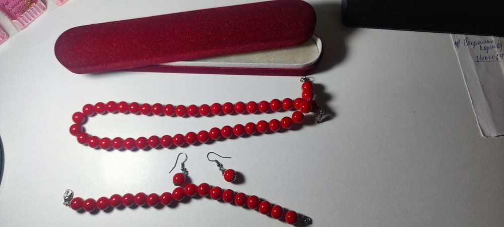 Качественные наборы украшений (Бирюза и Коралл) в футлярах
